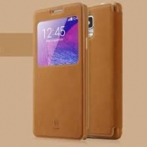 BASEUS Terse Leather кожен калъф тип тефтер за Samsung N910 Galaxy Note 4 Кафяв